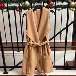Elegant Tan Sleeveless Vest